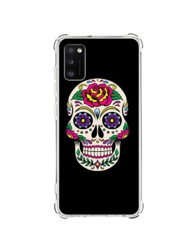 Coque Samsung Galaxy A41 Tête de Mort Mexicaine Multicolore Noir - Laetitia