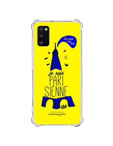 Coque Samsung Galaxy A41 Je suis Parisienne La Tour Eiffel Jaune - Leellouebrigitte