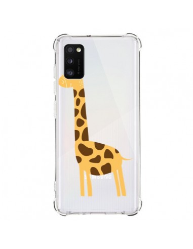 Coque Samsung Galaxy A41 Girafe Giraffe Animal Savane Transparente - Petit Griffin