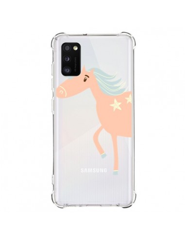 Coque Samsung Galaxy A41 Licorne Unicorn Rose Transparente - Petit Griffin