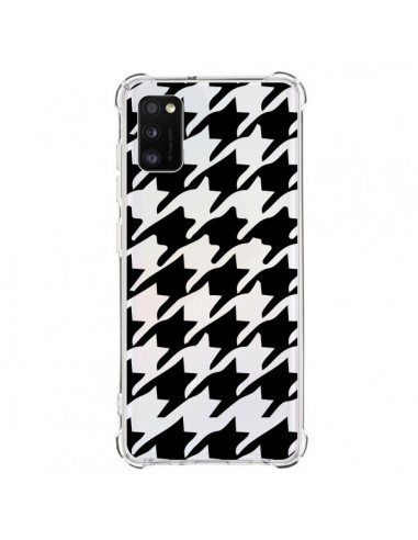 Coque Samsung Galaxy A41 Vichy Gros Carre noir Transparente - Petit Griffin