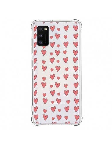 Coque Samsung Galaxy A41 Coeurs Heart Love Amour Rouge Transparente - Petit Griffin