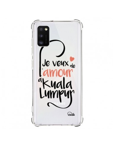 Coque Samsung Galaxy A41 Je veux de l'amour à Kuala Lumpur Transparente - Lolo Santo