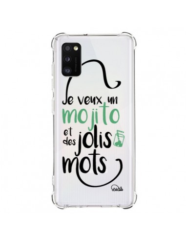 Coque Samsung Galaxy A41 Je veux un mojito et des jolis mots Transparente - Lolo Santo