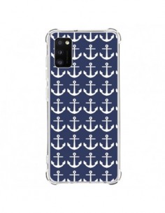 Coque Samsung Galaxy A41 Ancre Marin Bleu Anchors Navy -...