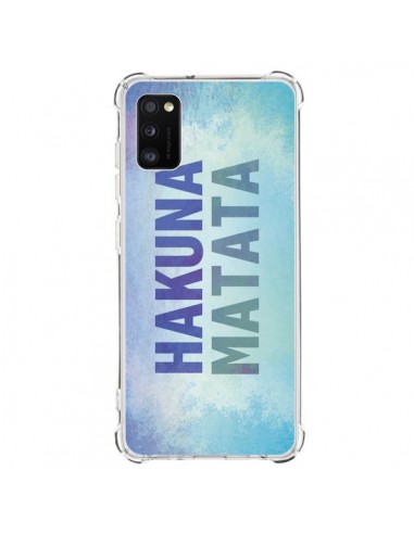 Coque Samsung Galaxy A41 Hakuna Matata Roi Lion Bleu - Mary Nesrala