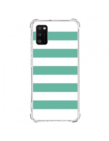 Coque Samsung Galaxy A41 Bandes Mint Vert - Mary Nesrala