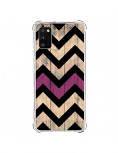 Coque Samsung Galaxy A41 Chevron Vintage Bois Wood - Mary...