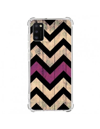 Coque Samsung Galaxy A41 Chevron Vintage Bois Wood - Mary Nesrala