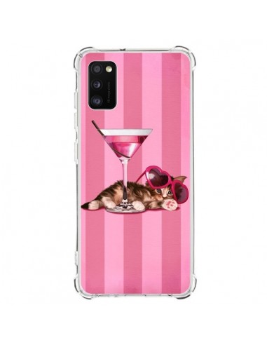 Coque Samsung Galaxy A41 Chaton Chat Kitten Cocktail Lunettes Coeur - Maryline Cazenave