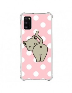 Coque Samsung Galaxy A41 Chat Chaton Pois - Maryline...