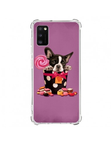 Coque Samsung Galaxy A41 Chien Dog Boite Noeud Papillon Pois Bonbon - Maryline Cazenave