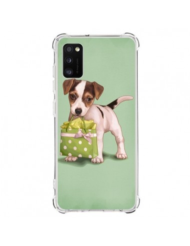 Coque Samsung Galaxy A41 Chien Dog Shopping Sac Pois Vert - Maryline Cazenave