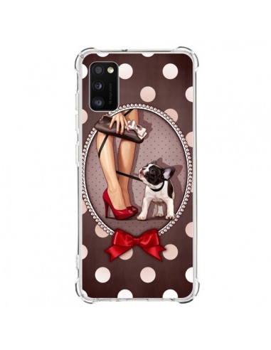 Coque Samsung Galaxy A41 Lady Jambes Chien Dog Pois Noeud papillon - Maryline Cazenave
