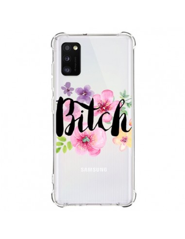 Coque Samsung Galaxy A41 Bitch Flower Fleur Transparente - Maryline Cazenave