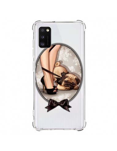 Coque Samsung Galaxy A41 Lady Jambes Chien Bulldog Dog Noeud Papillon Transparente - Maryline Cazenave