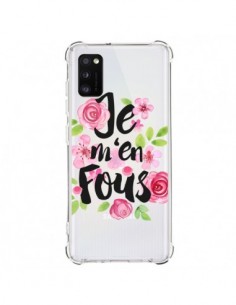 Coque Samsung Galaxy A41 Je M'en Fous Fleurs Transparente...