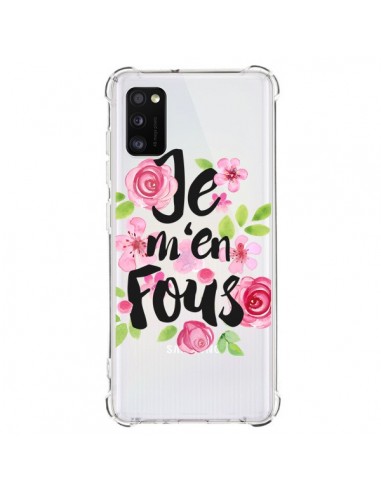 Coque Samsung Galaxy A41 Je M'en Fous Fleurs Transparente - Maryline Cazenave