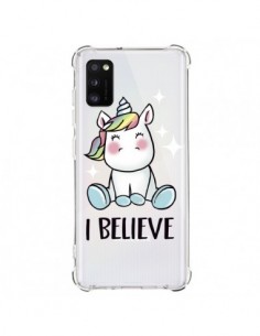 Coque Samsung Galaxy A41 Licorne I Believe Transparente -...