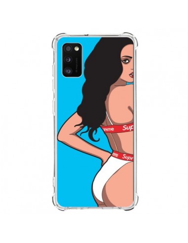 Coque Samsung Galaxy A41 Pop Art Femme Bleu - Mikadololo