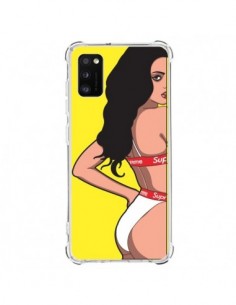 Coque Samsung Galaxy A41 Pop Art Femme Jaune - Mikadololo