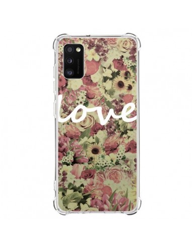Coque Samsung Galaxy A41 Love Blanc Flower - Monica Martinez