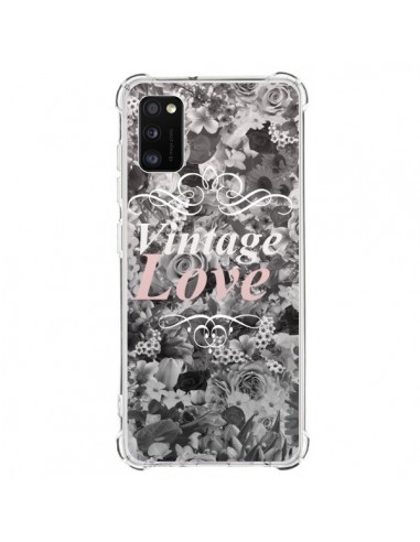 Coque Samsung Galaxy A41 Vintage Love Noir Flower - Monica Martinez