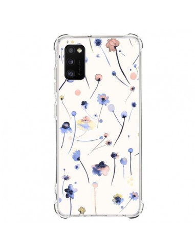 Coque Samsung Galaxy A41 Blue Soft Flowers - Ninola Design