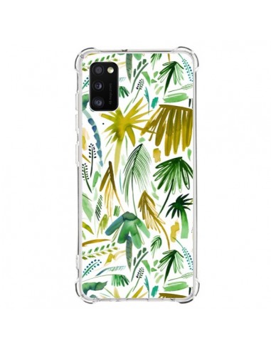Coque Samsung Galaxy A41 Brushstrokes Tropical Palms Green - Ninola Design