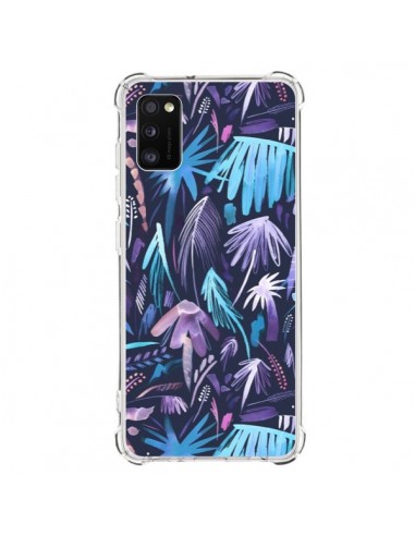 Coque Samsung Galaxy A41 Brushstrokes Tropical Palms Navy - Ninola Design