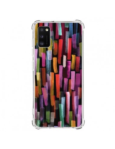 Coque Samsung Galaxy A41 Colorful Brushstrokes Black - Ninola Design