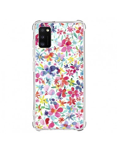 Coque Samsung Galaxy A41 Colorful Flowers Petals Blue - Ninola Design
