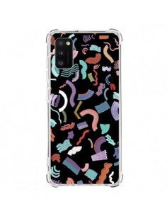 Coque Samsung Galaxy A41 Curly and Zigzag Stripes Black -...