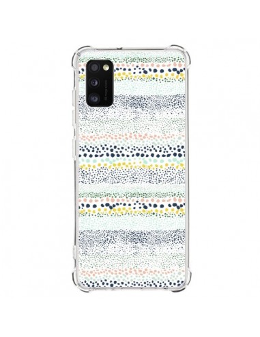 Coque Samsung Galaxy A41 Little Textured Dots Green - Ninola Design