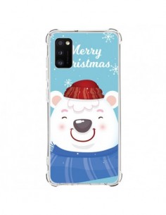 Coque Samsung Galaxy A41 Ours Blanc de Noël Merry...