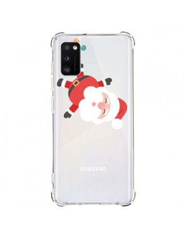 Coque Samsung Galaxy A41 Père Noël et sa Guirlande transparente - Nico