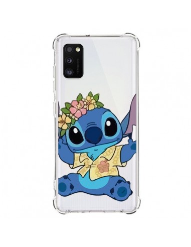 Coque Samsung Galaxy A41 Stitch de Lilo et Stitch Aloha transparente