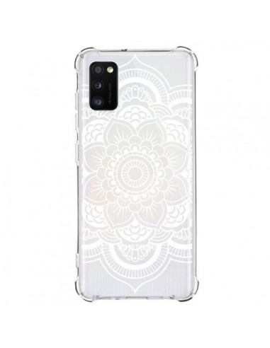 Coque Samsung Galaxy A41 Mandala Blanc Azteque Transparente - Nico