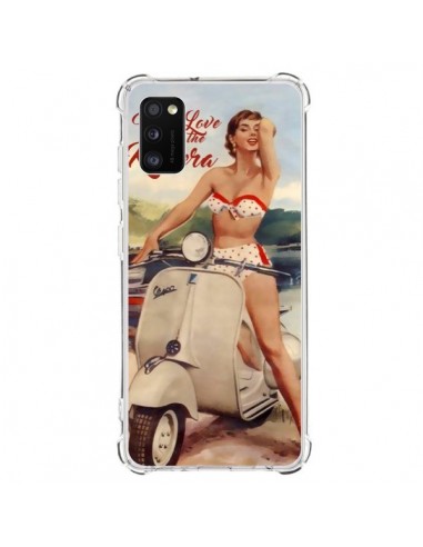 Coque Samsung Galaxy A41 Pin Up With Love From the Riviera Vespa Vintage - Nico
