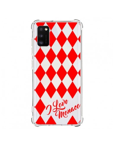 Coque Samsung Galaxy A41 I Love Monaco et Losange Rouge - Nico