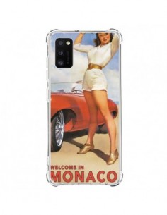 Coque Samsung Galaxy A41 Welcome to Monaco Vintage Pin Up...