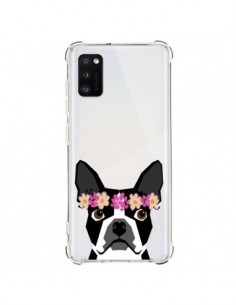 Coque Samsung Galaxy A41 Boston Terrier Fleurs Chien...