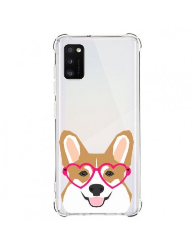 Coque Samsung Galaxy A41 Chien Marrant Lunettes Coeurs Transparente - Pet Friendly