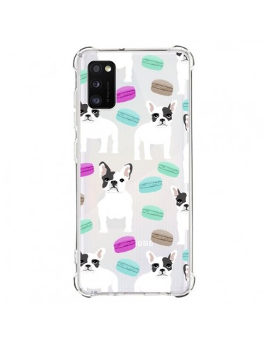 Coque Samsung Galaxy A41 Chiens Bulldog Français Macarons Transparente - Pet Friendly