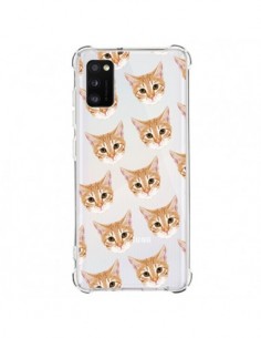 Coque Samsung Galaxy A41 Chats Beige Transparente - Pet...