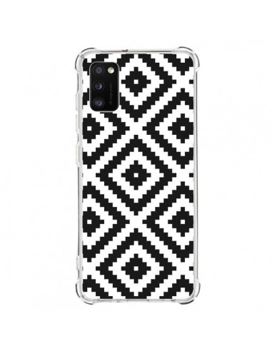 Coque Samsung Galaxy A41 Diamond Chevron Black and White - Pura Vida