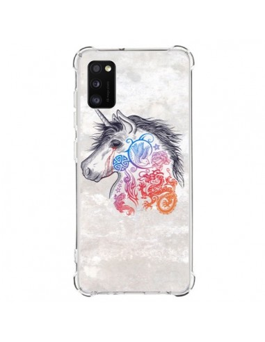 Coque Samsung Galaxy A41 Licorne Muticolore - Rachel Caldwell