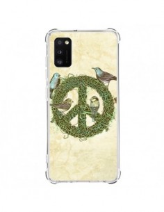Coque Samsung Galaxy A41 Peace And Love Nature Oiseaux -...