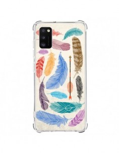 Coque Samsung Galaxy A41 Feather Plumes Multicolores -...