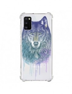 Coque Samsung Galaxy A41 Loup Wolf Animal Transparente -...
